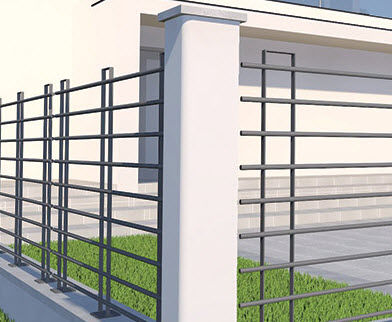 Zaun mit Stangen - VULCANO : ORIZZONTALE - Libra Industriale spa - Garten / Stahl / modern