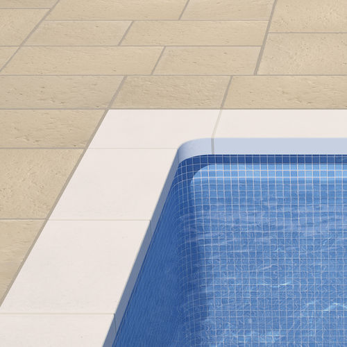 Beton-Poolumrandung - SANTORINI Series - SAS PREFABRICADOS DE HORMIGON SA - rutschfest / für Eckeinbau