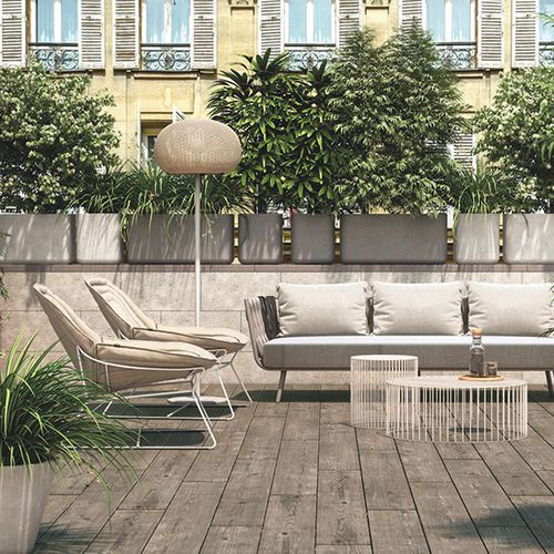Beton-Terrassendiele - SASTEAK   - SAS PREFABRICADOS DE HORMIGON SA - Holzoptik / rutschfest / fleckenabweisend