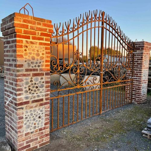 Einflügeliges Tor - 2020115 - bca materiaux anciens - Schmiedeeisen / mit Stangen / für Privatgebrauch