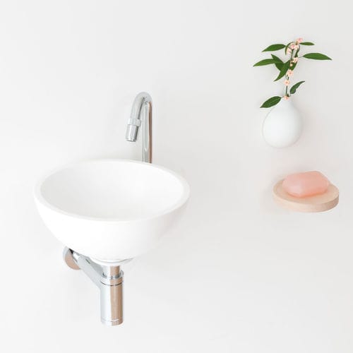 Wand-Handwaschbecken - NOON - NotOnlyWhite - rund / Mineralwerkstoff