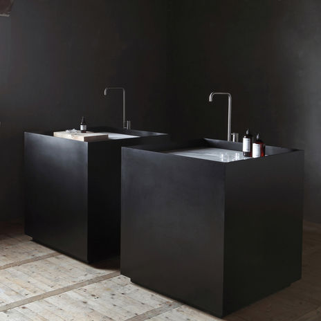 Bodenstehendes Waschbecken - SCAPE - NotOnlyWhite - Marmor / Hi-macs® / mit integrierter Waschtischplatte