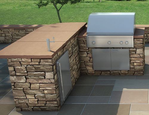 Outdoor-Küche - SIGNATURE - shaw brick - klassisch / Beton / Kochinsel