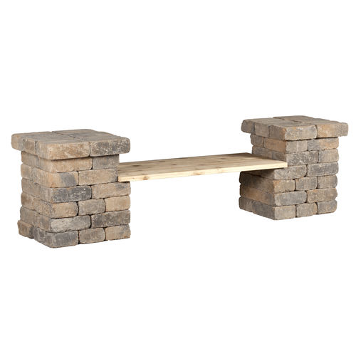 Klassische Bank für den öffentlichen Raum - BERKLEY - shaw brick - Holz / Beton