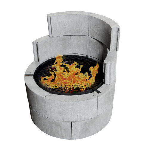 HolzGartengrill GLADSTONE shaw brick festinstalliert / Stein