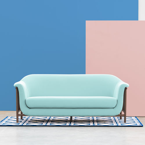 Modernes Sofa - VALENTIM - DAM - Stoff / Leder / grau
