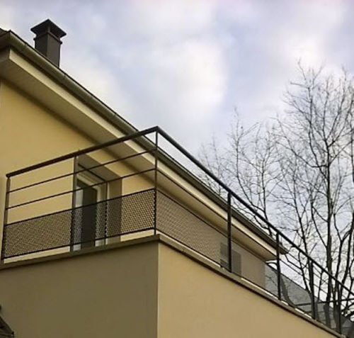 Maschendraht-Balkon - ESCALIER DESIGN 14 - mit Stangen / Stahl