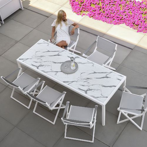 Moderner Esstisch - VICTUS - 10Deka - HPL / Gestell aus Aluminium / rechteckig