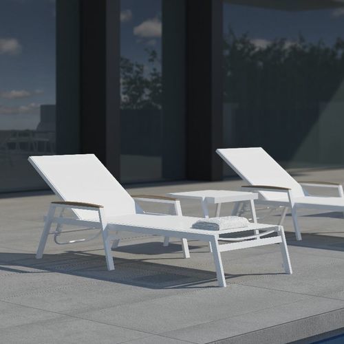 Moderne Sonnenliege - AMELIA - 10Deka - Textilene / Aluminium / verstellbare Rücklehne