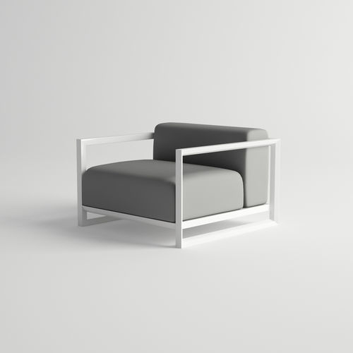 Moderner Sessel - NUBES - 10Deka - Stoff / Kunstleder / Aluminium