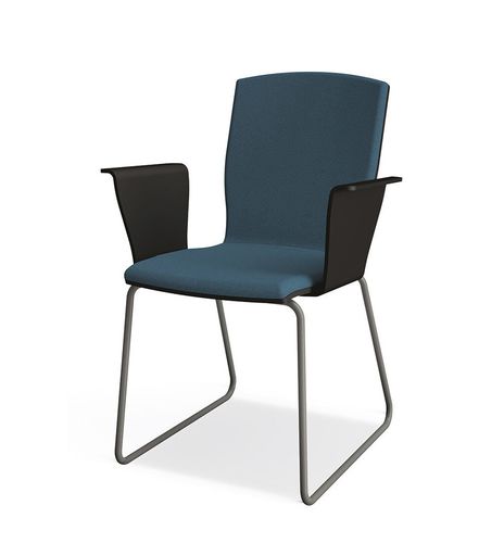 Moderner Besucherstuhl - ENRICA - burgessfurniture - für den Innenraum / Stoff / Gestell aus Holz