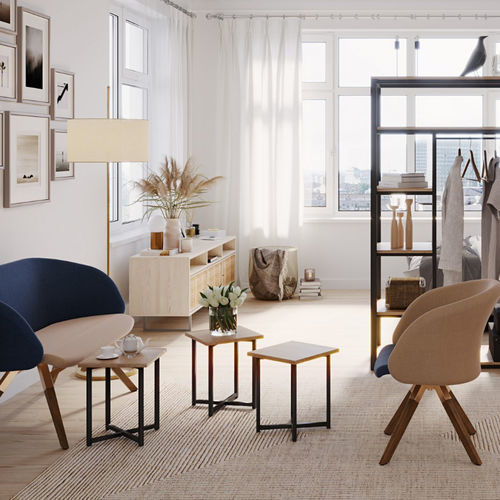 Moderner Couchtisch - OPEN CONCEPT - burgessfurniture - Stahl / Holz / Gestell aus Stahl