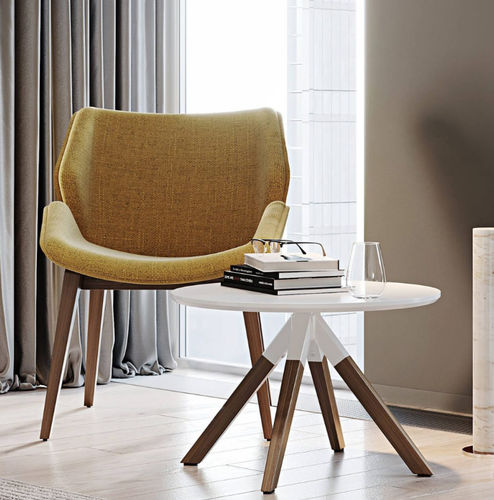 Moderner Sessel - WALSH - burgessfurniture - Stoff / Holz / Polster