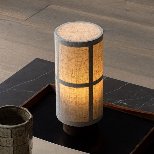 Tischlampe - HASHIRA - AUDO - tragbar / Stahl / Leinen