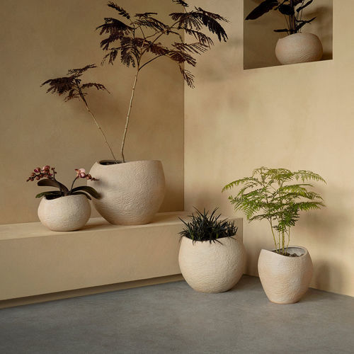 Sandstein-Pflanzgefäß - PLANTAS - AUDO - rund / für Privatgebrauch / beige