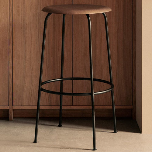 Moderner Barhocker - AFTEROOM - AUDO - Sperrholz / Holzfurnier / Gestell aus pulverbeschichtetem Stahl