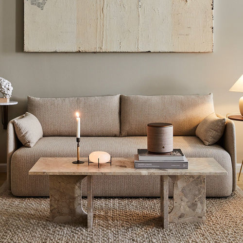 Modernes Sofa - OFFSET - AUDO - Stoff / mit Armlehnen / grau