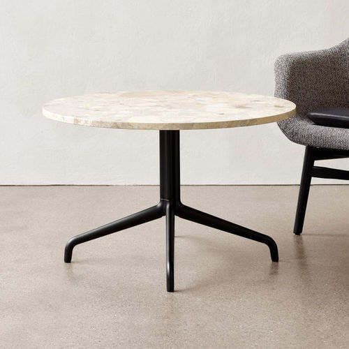 Moderner Beistelltisch - HARBOUR - AUDO - Eiche / Marmor / Linoleum