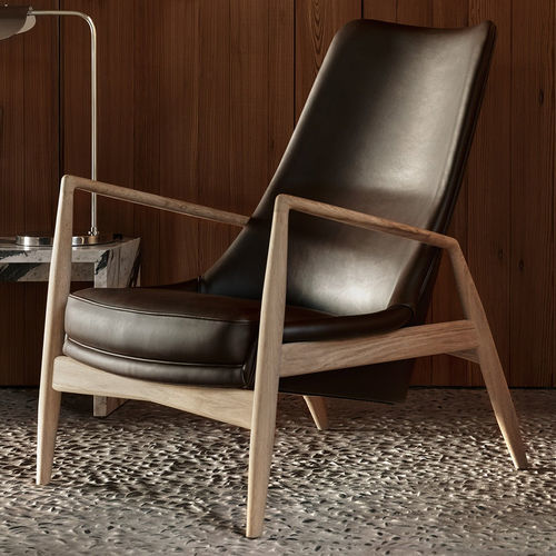 Moderner Sessel - THE SEAL - AUDO - Stoff / Leder / Buche