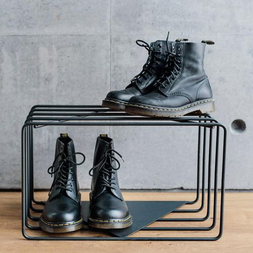 Modernes Schuhregal - LUME - Bedesign - selbsttragend / pulverbeschichteter Stahl / für Gewerbegebrauch