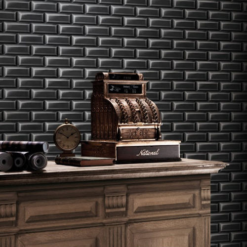 Tapete / originelles Design - 8888-204 - Koziel - Vinyl / mit geometrischen Motiven / schwarz