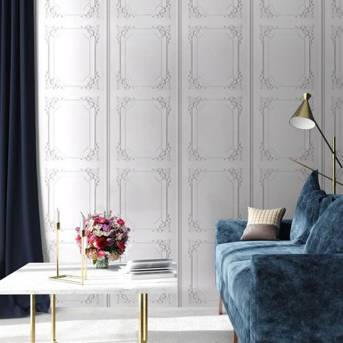 Tapete / originelles Design - 8888-301 - Koziel - Vinyl / Motiv / grau