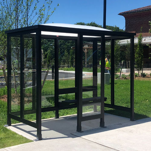 Glasbuswartehalle - SLIMLINE DOME - Brasco International Inc. - anodisiertes Aluminium / Polycarbonat / Acryl