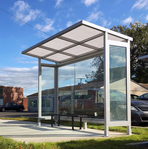 Glasbuswartehalle - SLIMLINE SHED - Brasco International Inc. - anodisiertes Aluminium / Polycarbonat / Acryl