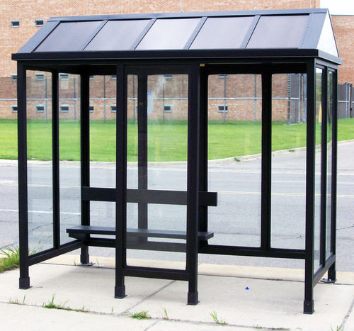 Glasbuswartehalle - SLIMLINE GABLE - Brasco International Inc. - anodisiertes Aluminium / Polycarbonat / Acryl