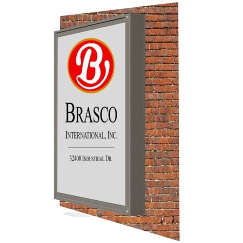 Wandmontierter Werbeträger - MOUNTED - Brasco International Inc. - für Außenbereich / LED / Werbe