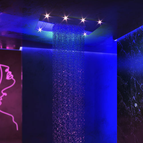 Duschkopf für Deckeneinbau - ONE SPA TOP - Aquademy - rechteckig / Chromotherapie