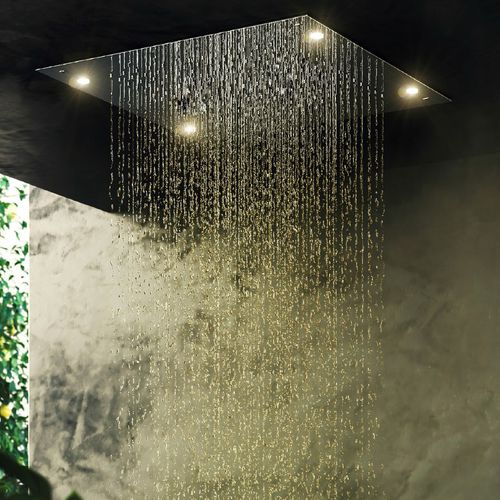 Duschkopf für Deckeneinbau - MILANO CORTINA SPA 50 - Aquademy - quadratisch / Regenstrahl / Chromotherapie