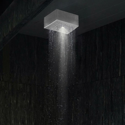 Duschkopf für Deckeneinbau - 3D SPA - Aquademy - quadratisch / Regenstrahl / Chromotherapie