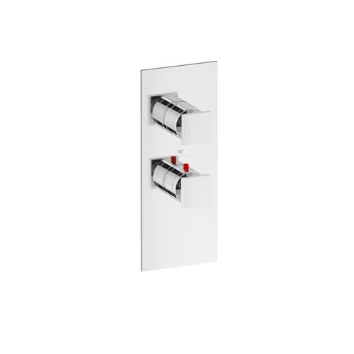 Einhebelmischer für Dusche - SQUARE THERMO V1 - Aquademy - wandmontiert / thermostatisch / verchromter Messing