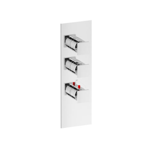 Einhebelmischer für Dusche - SQUARE THERMO V2 - Aquademy - wandmontiert / thermostatisch / verchromter Messing