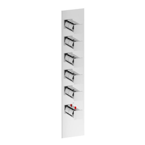 Einhebelmischer für Dusche - SQUARE THERMO V5 - Aquademy - wandmontiert / thermostatisch / verchromter Messing