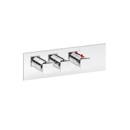 Einhebelmischer für Dusche - SQUARE THERMO O2 - Aquademy - wandmontiert / thermostatisch / verchromter Messing