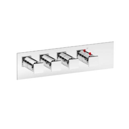 Einhebelmischer für Dusche - SQUARE THERMO O3 - Aquademy - wandmontiert / thermostatisch / verchromter Messing