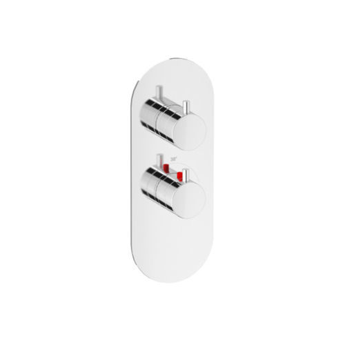 Einhebelmischer für Dusche - ROUND THERMO V1 - Aquademy - wandmontiert / thermostatisch / verchromter Messing