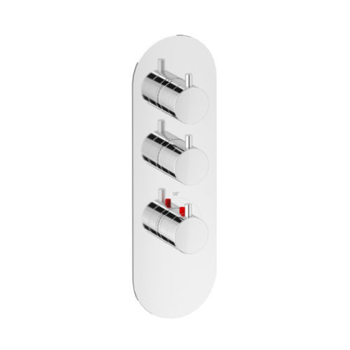 Einhebelmischer für Dusche - ROUND THERMO V2 - Aquademy - wandmontiert / thermostatisch / verchromter Messing