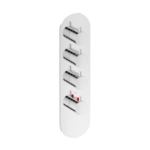 Einhebelmischer für Dusche - ROUND THERMO V3 - Aquademy - wandmontiert / verchromter Messing / für Badezimmer