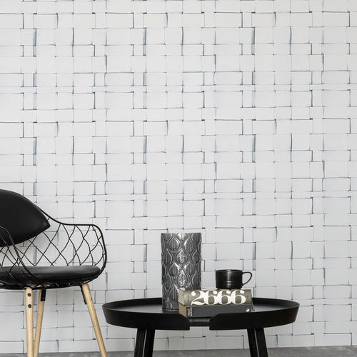 Moderne Tapete - SKETCH WEAVE - Eco - Motiv / Skizzenmotiv / 3D-Effekt