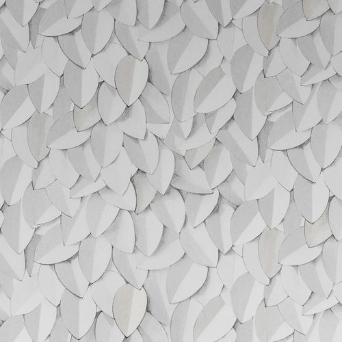 Moderne Tapete - LEAVES - Eco - Naturmotiv / 3D-Effekt / weiß