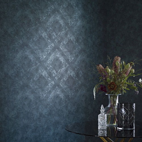 Stil-Tapete - CLASSIC ROYAL - Eco - mit geometrischen Motiven / blau