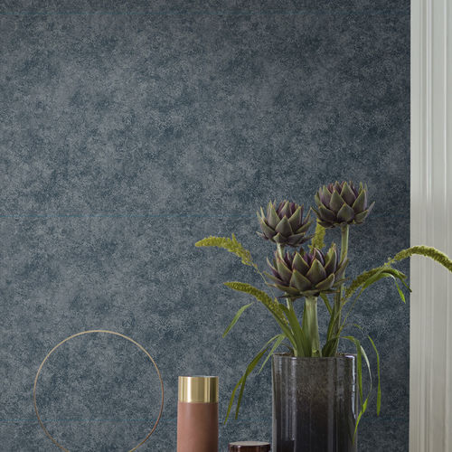 Stil-Tapete - ROYAL  - Eco - einfarbig / blau