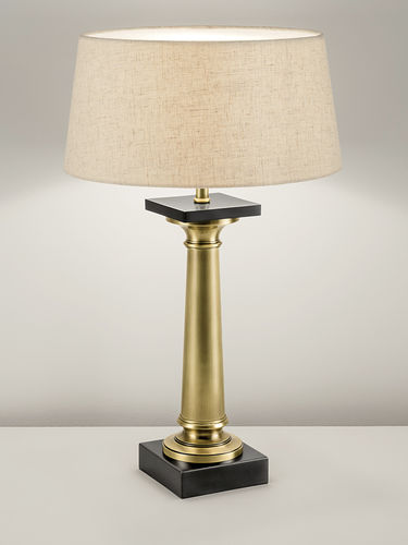 Tischlampe - ELITE - Chelsom - Messing / Leinen / modern