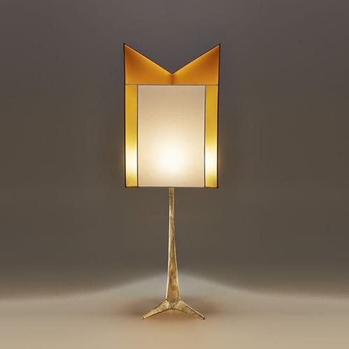 Tischlampe - SQUALE - Charles Paris - Bronze / Stoff / klassisch