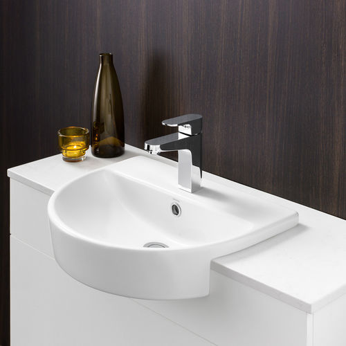 Einbauwaschbecken - COSMIQUE: 898205W/898215W - caroma - Keramik / D-förmig / modern
