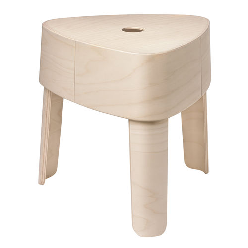Moderner Hocker - PLEKTRA - iittala - Sperrholz / Gestell aus Furnierholz / mit 3 Beinen