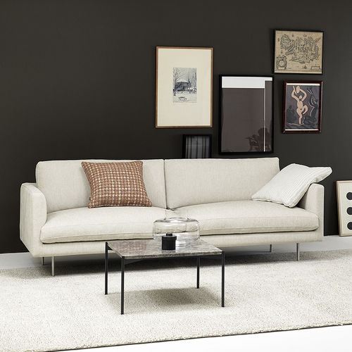 Modernes Sofa - BASEL - Adea - Stoff / Leder / grau